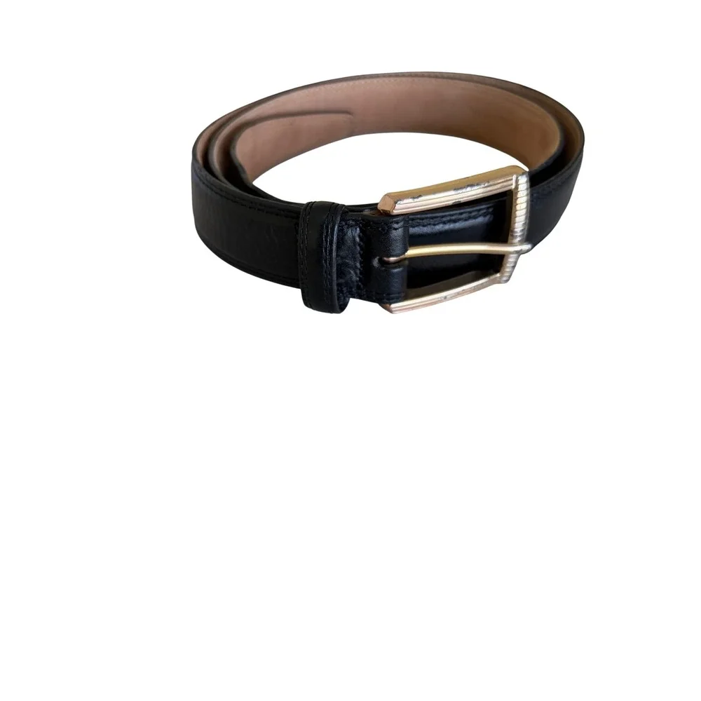 Brighton‎ Mens Black Italian Calfskin Leather Belt Size 44 M111193 USA Made